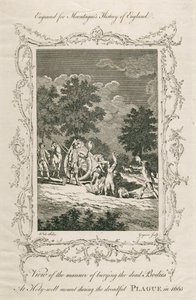 Pohřbívání obětí moru, Holywell Mount, Shoreditch, Londýn, 1665 c konec 18. století od Grignion