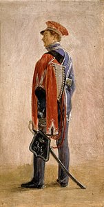 Portrét P.M. Kunitsky, husar z husarského pluku William, princ z Nassau, 1832 od Grigori Grigorevich Chernetsov