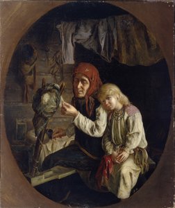 Lekce předení, 1859 od Grigori Grigoryevich Myasoedov