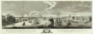 Pohled na Něvu po proudu mezi Zimním palácem a knihou Akademie věd k 50. výročí Petrohradu, 1753 od Grigory Anikeevich Kachalov