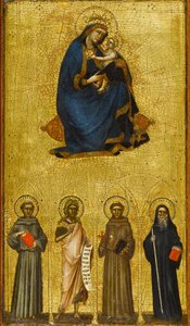 Madonna a dítě se svatými, kolem roku 1360 (tempera a zlatý list na topolovém panelu)