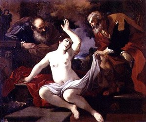 Susanna a starší od Guercino