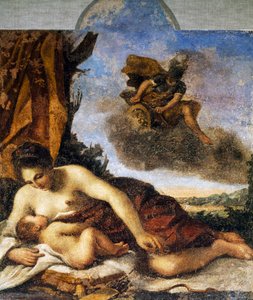 Venuše kojící láska, obraz Giovanni Francesco Barbieri, známý jako il Guercino (1591-1666). od Guercino