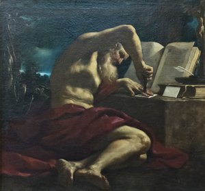 Svatý Lukáš od Guercino (1591 1666) (studio)