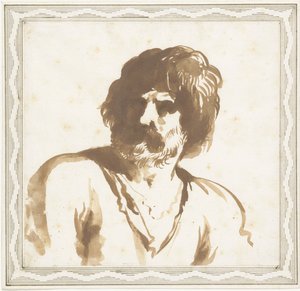 Busta muže od Guercino (attributed to)