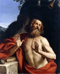 Svatý Jeroným v divočině, od Guercino