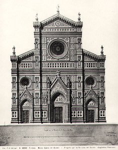 Design pro fasádu Santa Maria del Fiore nebo Duomo ve Florencii od Guglielmo Petersen