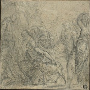 Studie pro svatého Benedikta přijímání darů od rolníků od Guido Reni