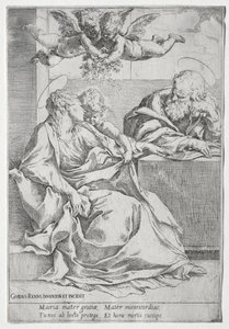 Svatá rodina se dvěma anděly. od Guido Reni