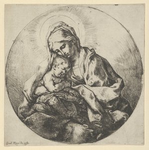 Panna držící nemluvně Krista se schovanými prsty pravé ruky, ..., cca 1600-1640. od Guido Reni
