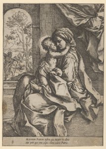 Panna seděla s Ježíškem na klíně a objímala ji, Josef viděl..., ca. 1600-1613. od Guido Reni