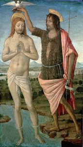 Křest Krista, 1486 (tempera na panelu) od Guidoccio di Giovanno Cozzarelli