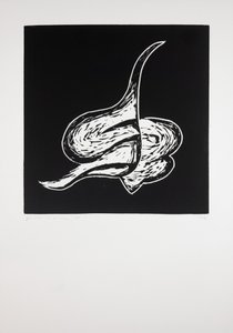 Ležící, 2019 (linoryt) od Guilherme Pontes