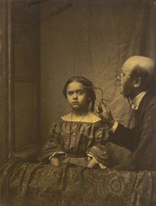 Sval pozornosti (vlevo); Stažení obočí v důsledku jasného světla (vpravo),1854-1856, vytištěno 1862 (foto)