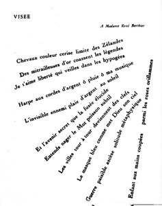 Kaligram od Guillauma Apollinaira (1880-1918): „“Visee““