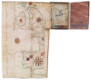 Kapesní atlas a námořní almanach, cca 1546 (pergamen) od Guillaume Brouscon