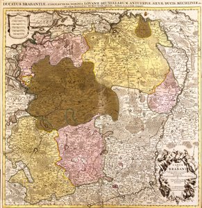 Mapa Brabantska (Belgie a Nizozemsko) (lept od Guillaume Delisle