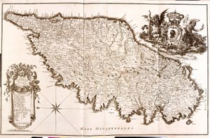 Mapa Korsiky (Francie) (lept od Guillaume Delisle