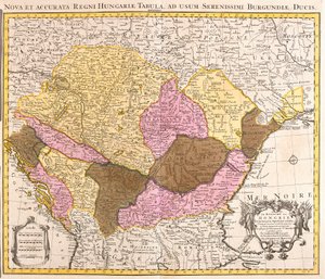 Mapa Maďarského království (lept od Guillaume Delisle