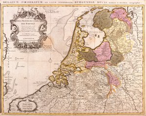 Mapa Spojených provincií Nizozemska (lept od Guillaume Delisle