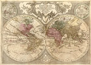 Mappa totius mundi - adornata juxta observationes dnn. academiae regalis scientiarum et nonnullorum aliorum secundum annotationes recentissimas LOC 2006627254 od Guillaume Delisle