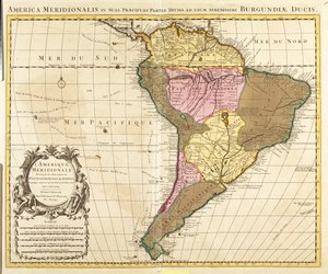 Panama, Argentina, Bolívie, Brazílie, Chile, Kolumbie, Ekvádor, Francouzská Guyana, Guyana, Paraguay, Peru, Surinam, Uruguay, Venezuela. od Guillaume Delisle