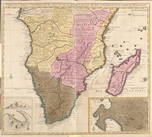 Jižní Gabon, velká část Konžské republiky (s výjimkou severu), velká část Konžské demokratické republiky (s výjimkou severu), velká část Ugandy (s výjimkou severu), velká část Keni (s výjimkou severu), jižní Somálsko, Rwanda, Burundi, Tanzanie, Angola od Guillaume Delisle