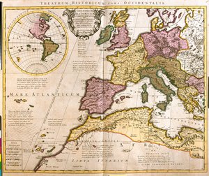 Západní Evropa a severní Afrika od Guillaume Delisle