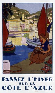 Strávit zimu na Francouzské riviéře - Reklamní plakát, 20. století - od Guillaume Georges Roger