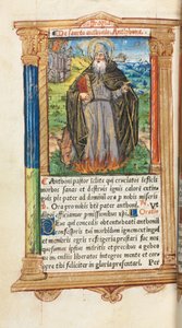 Tištěná kniha hodin (římské užití): fol. 104v, opat sv. Antonína od Guillaume Le Rouge