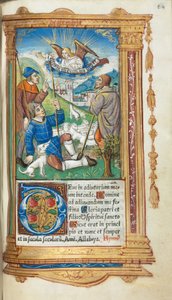 Tištěná kniha hodin (římské užití): fol. 36r, Zvěstování pastýřům od Guillaume Le Rouge