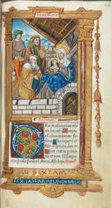 Tištěná kniha hodin (římské užití): fol. 38r, Klanění mudrců od Guillaume Le Rouge