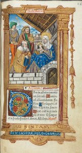 Tištěná kniha hodin (římské užití): fol. 38r, Klanění mudrců od Guillaume Le Rouge