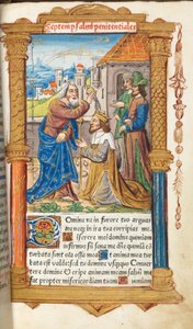 Tištěná kniha hodin (římské užití): fol. 65r, David a Samuel od Guillaume Le Rouge