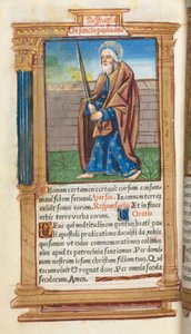 Tištěná kniha hodin (římské užití): fol. 99v, sv. Pavel od Guillaume Le Rouge