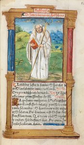 Tištěná kniha hodin Použití Říma: fol. 108r, sv. Bernard z Clairvaulx, 1510. od Guillaume Le Rouge