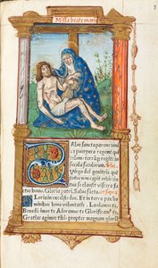 Tištěná kniha hodin Použití Říma: fol. 53r, Pieta, 1510. od Guillaume Le Rouge