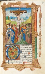 Tištěná kniha hodin Použití Říma: fol. 55r, Ukřižování, 1510. od Guillaume Le Rouge