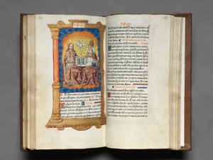 Tištěná kniha hodin Použití Říma: fol. 95r, The Trinity, 1510.