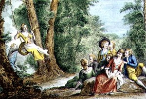 Florentine Games, the Swing (barevná rytina)
