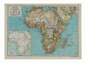 Mapa Afriky, c1910