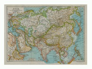 Mapa Asie, c1910