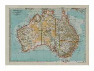 Mapa Austrálie, c1910