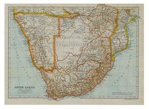 Mapa jižní jižní Afriky, c1910