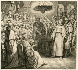 Martin Luther před císařem Karlem, vedle něj jeho bratr Ferdinand od Gustav Ferdinand Leopold Konig