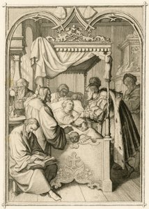 Martin Luther je velmi nemocný, volič Johann Friedrich (Johann Frederic Ier de Saxe od Gustav Ferdinand Leopold Konig