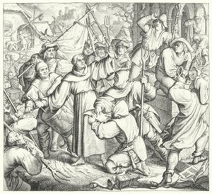 Martin Luther káže proti rebelům a rolnické válce (rytina) od Gustav Ferdinand Leopold Konig