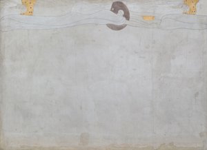 Beethoven Frieze: Touha po štěstí - panel 1, levá dlouhá stěna od Gustav Klimt