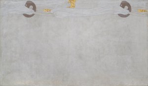 Beethovenův vlys: Touha po štěstí - Talíř 4, levá dlouhá stěna od Gustav Klimt