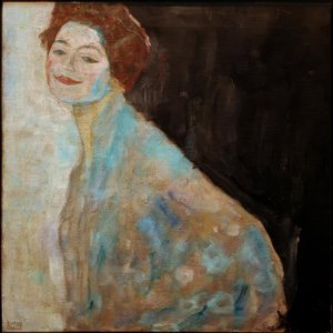 Portrét dámy v bílém od Gustav Klimt